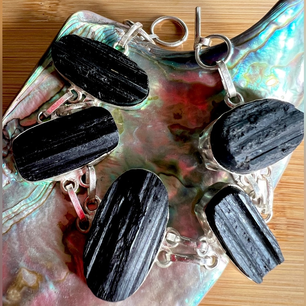 Black Tourmaline Silver Bracelet